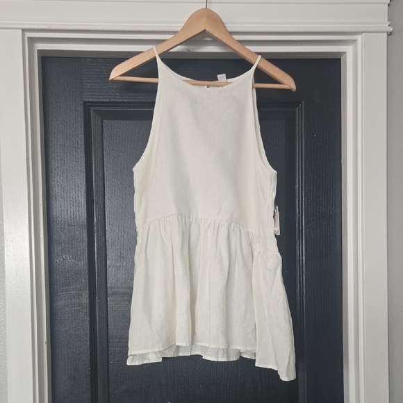 NWT BP Nordstrom White Linen Swing Tank Top Size Small - Picture 1 of 6